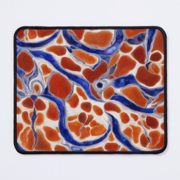 Item preview, PATTERN 049- CARNELIAN AND SODALITE MARBLE STONE - Gift items and personal use / Marble, Carnelian, Sodalite, Gemstone, White, Orange, Blue, Velvet, Abstract, Broken Glass, Art designed and sold by LumDesignArt.