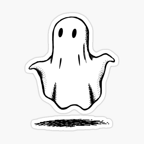Spooky Season Ghost - Hand Drawn Halloween Illustration Sticker