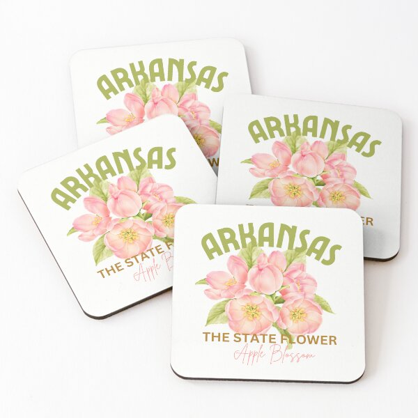 Artikelvorschau, Arkansas State Apfelblüten-Blumen-Aquarell-klassisches T-Shirt Sticker entworfen und verkauft von ThinkNature!.