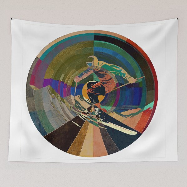 Item preview, Abstract design of man skiing designed and sold by javierparra.