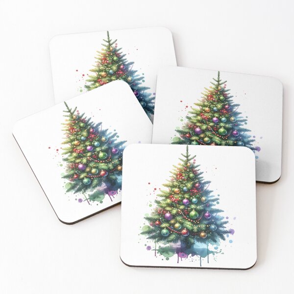 Item preview, Watercolor Christmas Tree - Festive Holiday Art designed and sold by JoeysPODShop.
