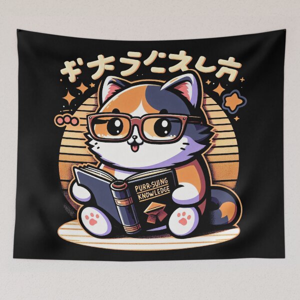 Item preview, Purr-Suing Knowledge cat designed and sold by RafaelLima7.