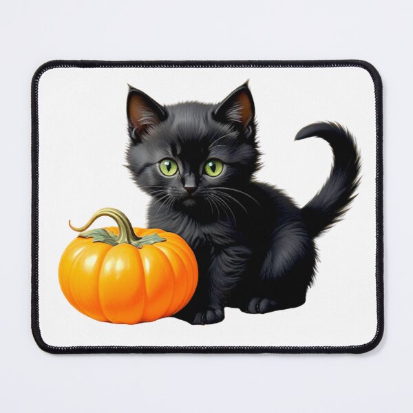 Item preview, CUTE HALLOWEEN BLACK CAT FALL PUMPKIN VINTAGE STICKER designed and sold by Arts4U.