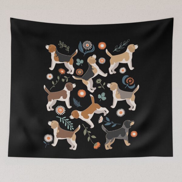 Item preview, Beagle Dog Flowers designed and sold by Clara Hollins.