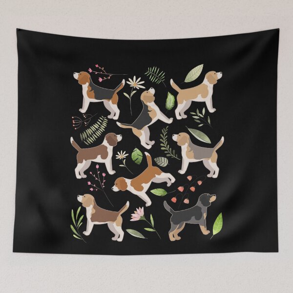 Item preview, Beagle Dog Flowers designed and sold by Clara Hollins.