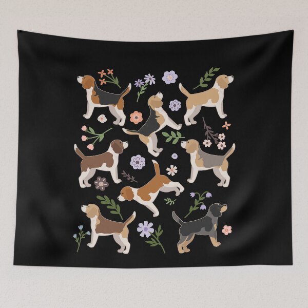 Item preview, Beagle Dog Flowers designed and sold by Clara Hollins.