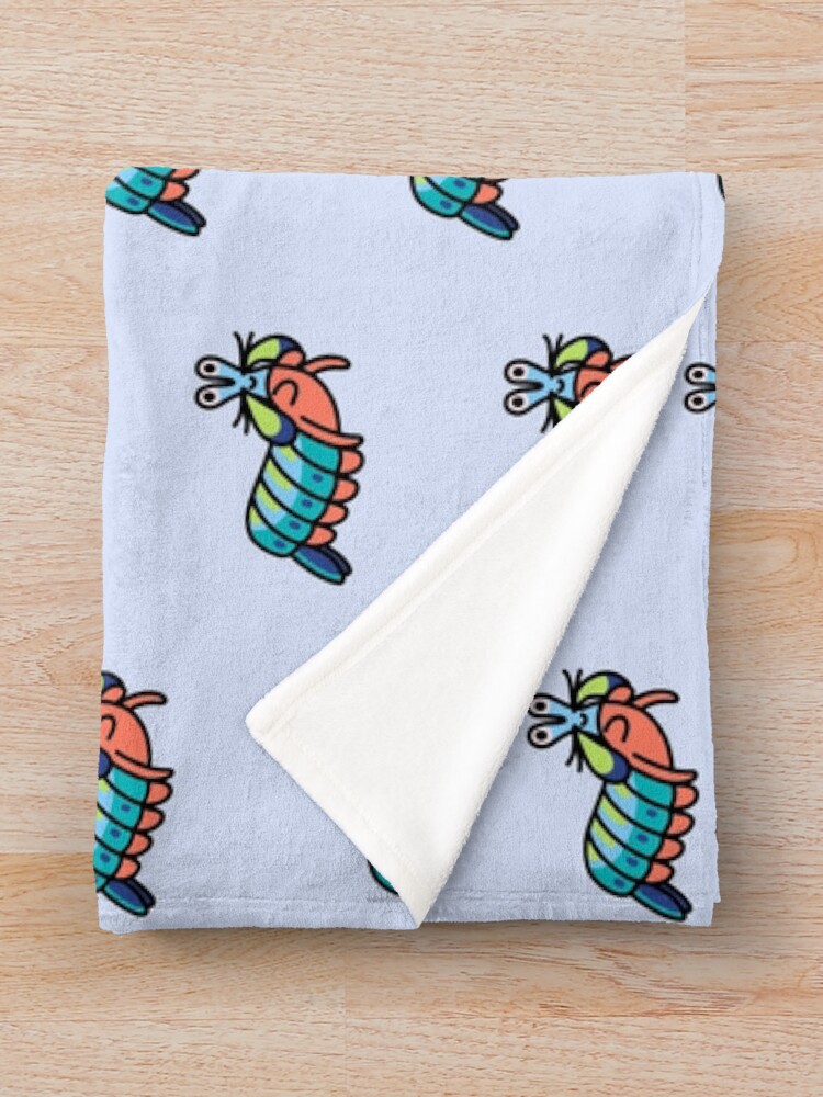 Thumbnail 3 of 6, Throw Blanket, Mantis Shrimp designed and sold by littlemandyart.
