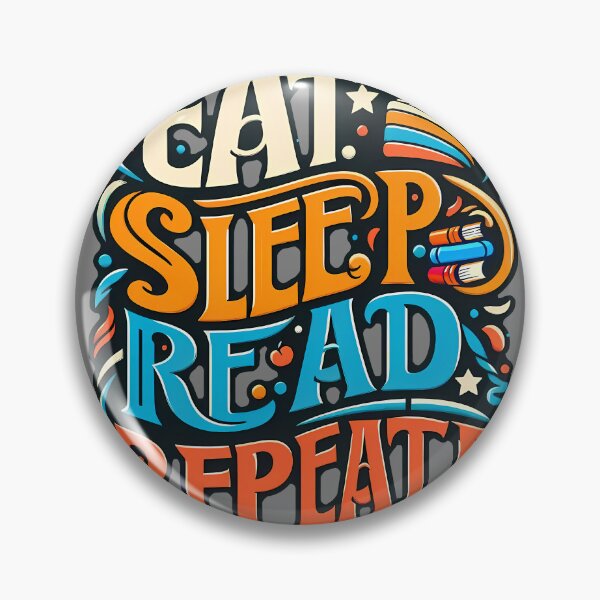 Item preview, eat sleep read repeat, typography designed and sold by maxmaj.