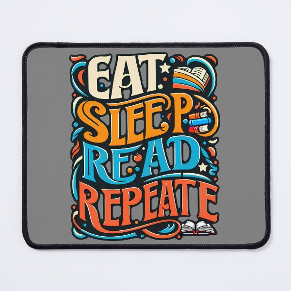Item preview, eat sleep read repeat, typography designed and sold by maxmaj.