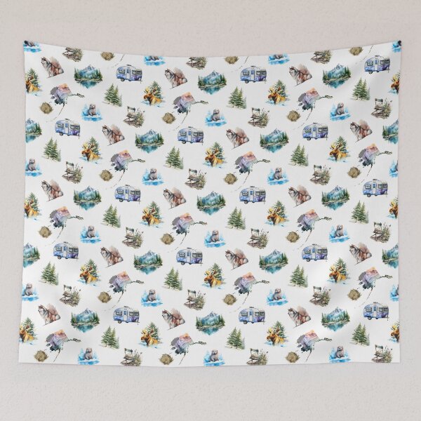 Item preview, Camping in Alaska: Watercolor Pattern designed and sold by XanderWitch Creative.