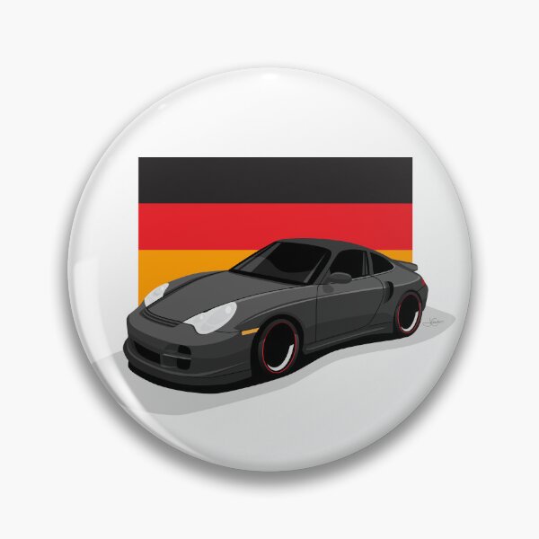 Artikelvorschau, 2004 schwarzer Porsche 996 Turbo deutsche Flagge Abbildung entworfen und verkauft von blackdogshop.