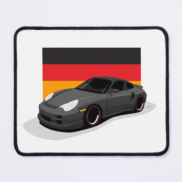 Item preview, Ilustración de la bandera alemana del Porsche 996 Turbo negro del año 2004 designed and sold by blackdogshop.