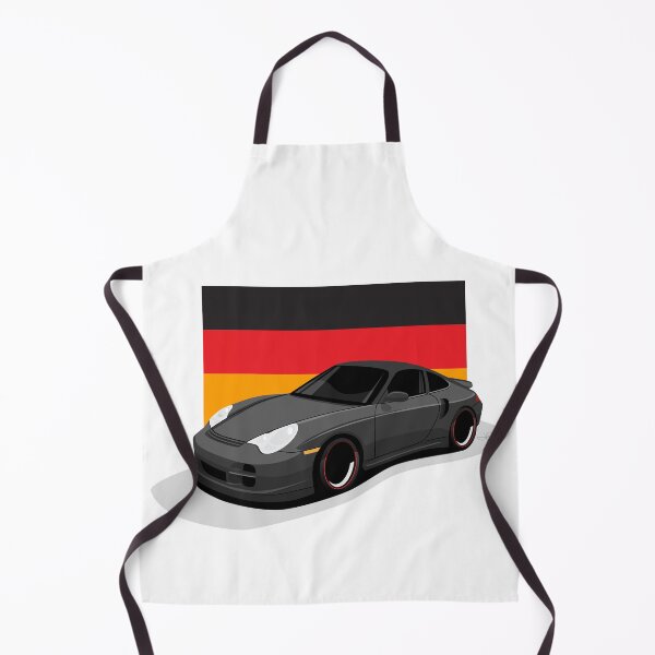 Artikelvorschau, 2004 schwarzer Porsche 996 Turbo deutsche Flagge Abbildung entworfen und verkauft von blackdogshop.