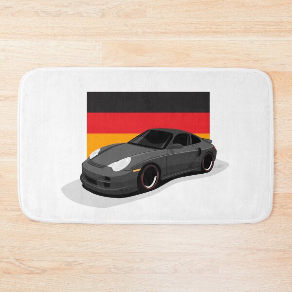Item preview, Ilustración de la bandera alemana del Porsche 996 Turbo negro del año 2004 designed and sold by blackdogshop.