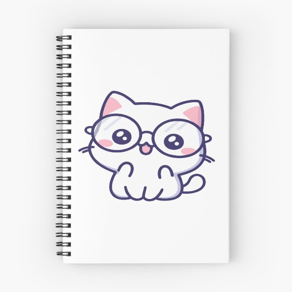 Item preview, Nerd cat 3, cute cat in kawaii chibi style wearing glasses designed and sold by AdrianMDesigns.
