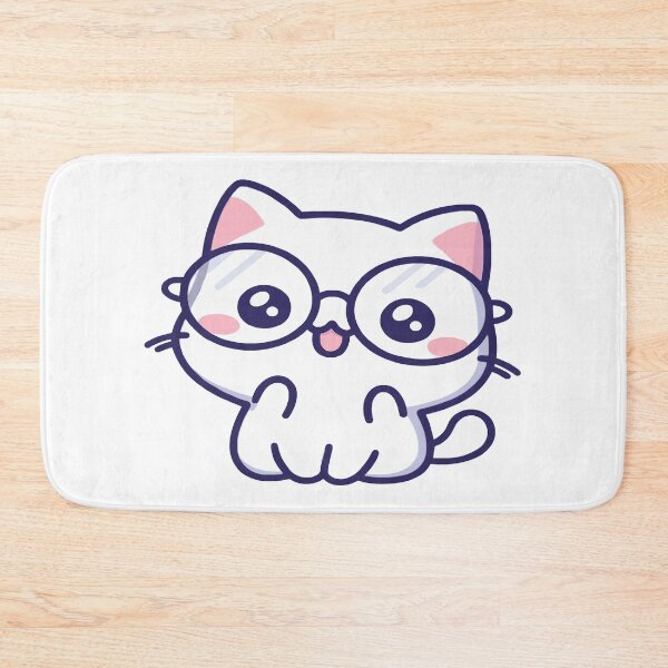 Item preview, Nerd cat 3, cute cat in kawaii chibi style wearing glasses designed and sold by AdrianMDesigns.
