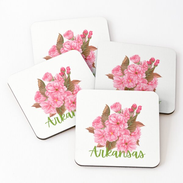 Artikelvorschau, Arkansas State Apfelblüten-Blumen-Aquarell-klassisches T-Shirt Sticker entworfen und verkauft von ThinkNature!.