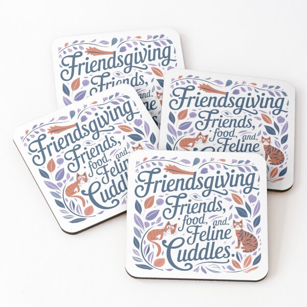 Item preview, Friendsgiving - Friends, Food and Feline Cuddles designed and sold by Crazy Before Cats.