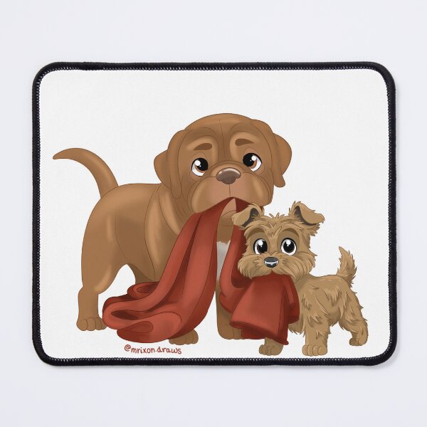 Item preview, Dogue de Bordeaux and Norfolk Terrier tug of war designed and sold by mrixondraws.