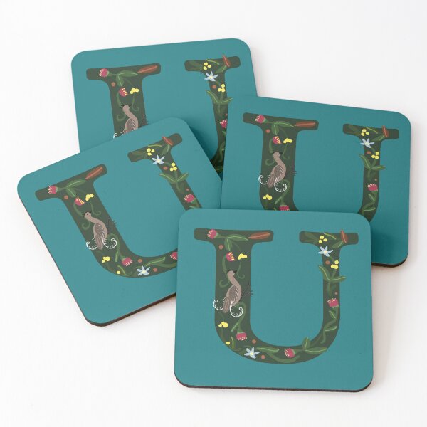Item preview, Teal Letter U - Australian Folk Art Alphabet  designed and sold by Donnahuntriss.
