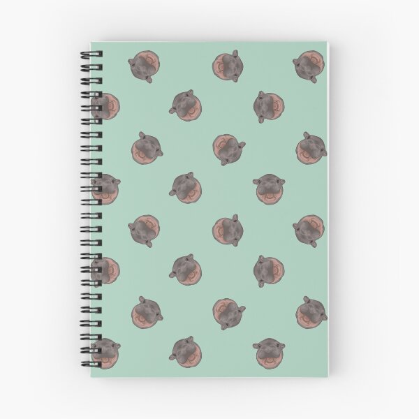 Aperçu de l'œuvre Motif répétitif bébé hippopotame nain Moo Deng (menthe) créée et vendue par Magnolia Valley Art.
