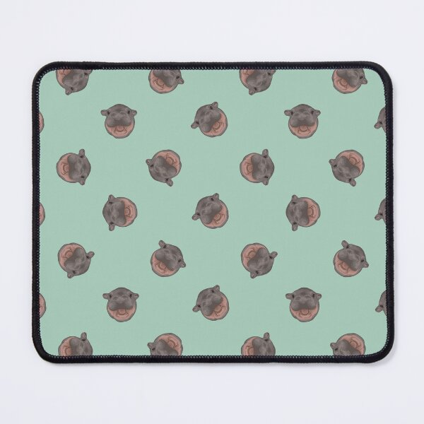 Item preview, Moo Deng Baby Pygmy Hippo Repeating Pattern (mint) designed and sold by Magnolia Valley Art.