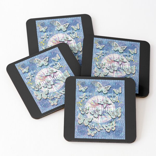 Item preview, Butterflies on Blue Star Abstract designed and sold by Rickybrook.
