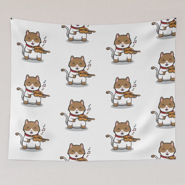 Item preview, cat playing musical violin  designed and sold by Karisdesignss.
