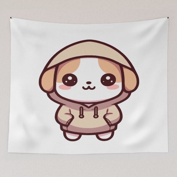 Artikelvorschau, Niedlicher Hund im Kawaii-Chibi-Stil mit Pullover, Kapuzenpullover oder Sweatshirt entworfen und verkauft von AdrianMDesigns.