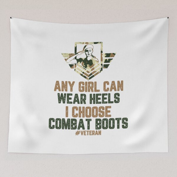 Item preview, Any Girl can wear Heels I choose Combat Shoes designed and sold by 87-Aesthetics.