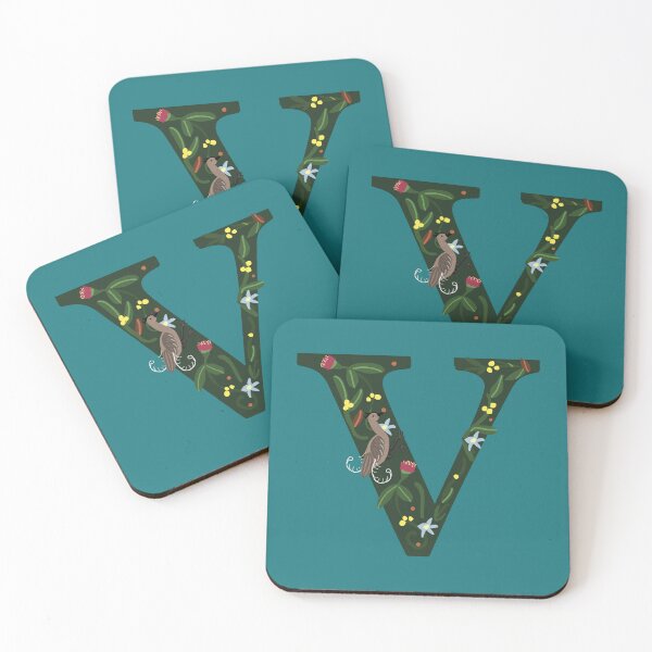 Item preview, Teal Letter V - Australian Folk Art Alphabet  designed and sold by Donnahuntriss.