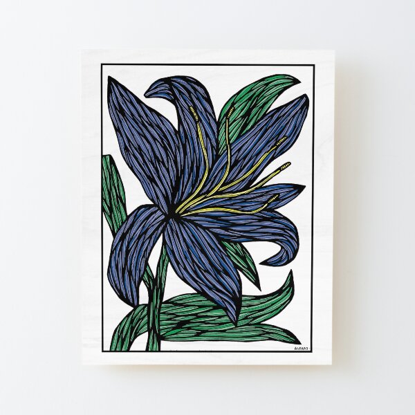 "Sapphire Serenity" Wood Mounted Print