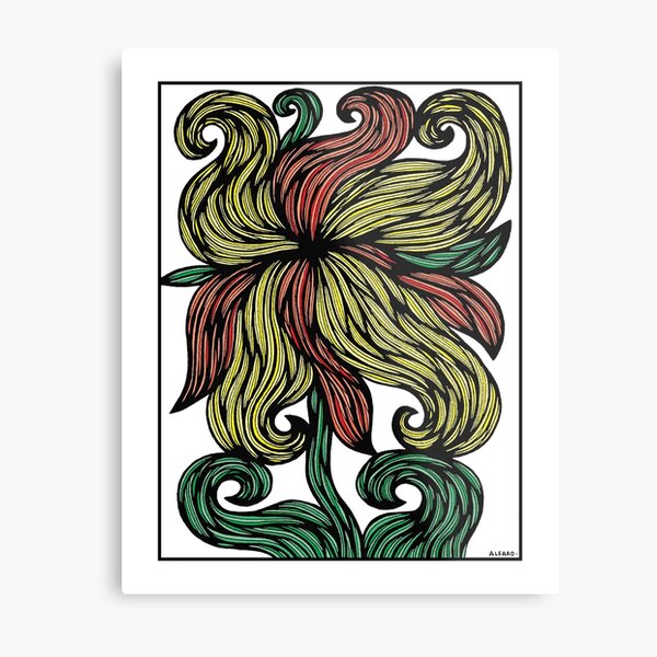 "Fiery Bloom" Metal Print