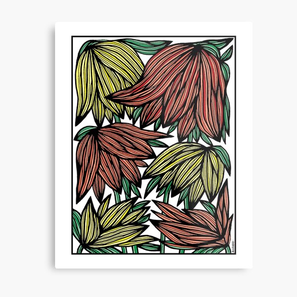 "Wild Sunset Blooms" Metal Print