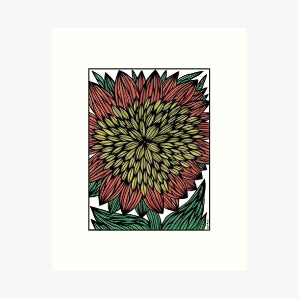 "Flameburst Blossom" Art Print