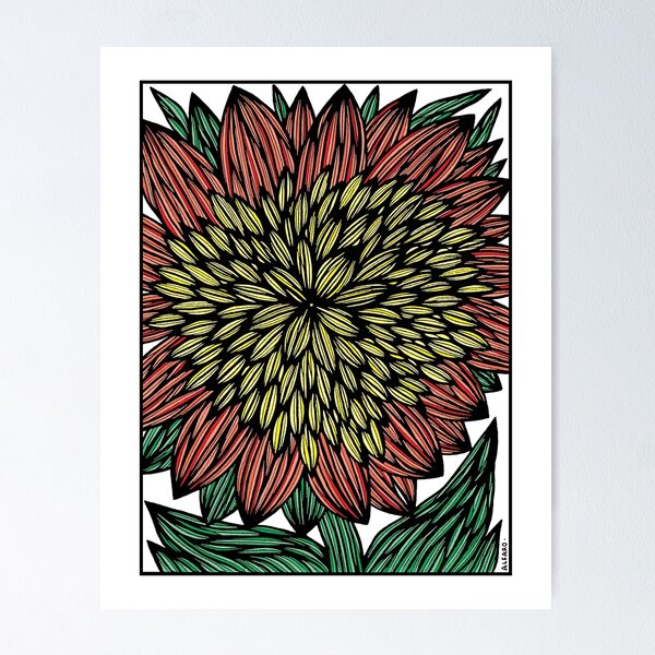 "Flameburst Blossom" Poster