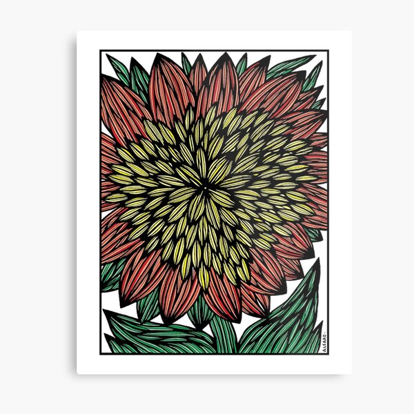 "Flameburst Blossom" Metal Print