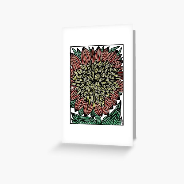 "Flameburst Blossom" Greeting Card