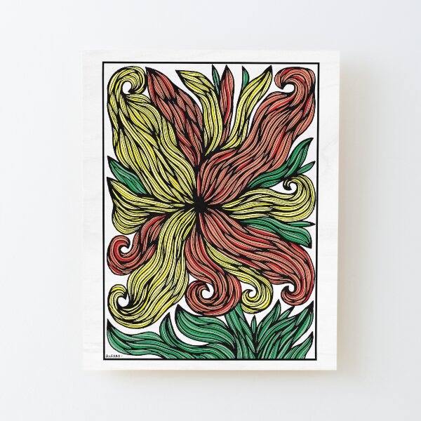 "Golden Ember" Wood Mounted Print
