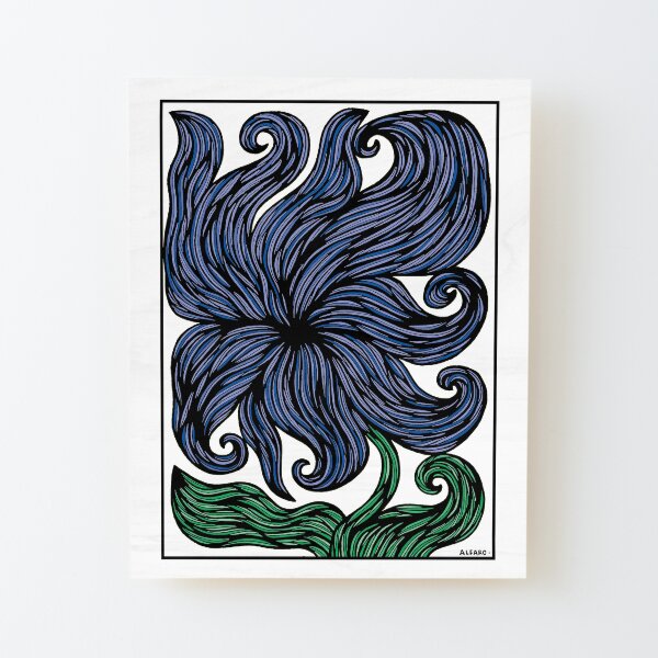 "Ocean Breeze Bloom" Wood Mounted Print