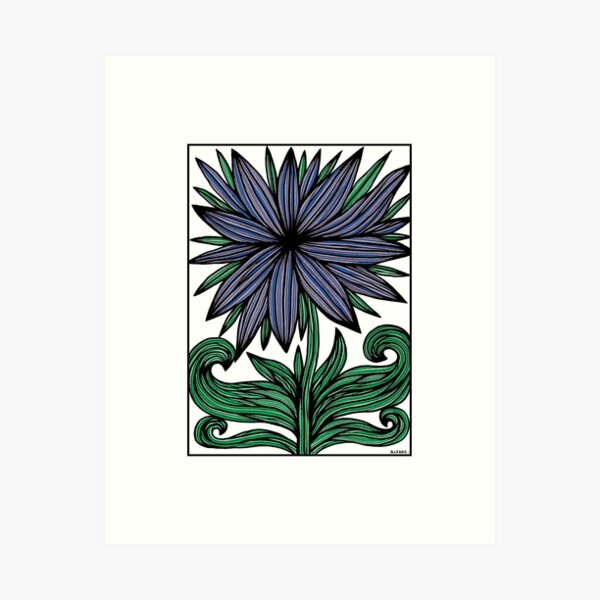 "Blue Velvet Petals" Art Print