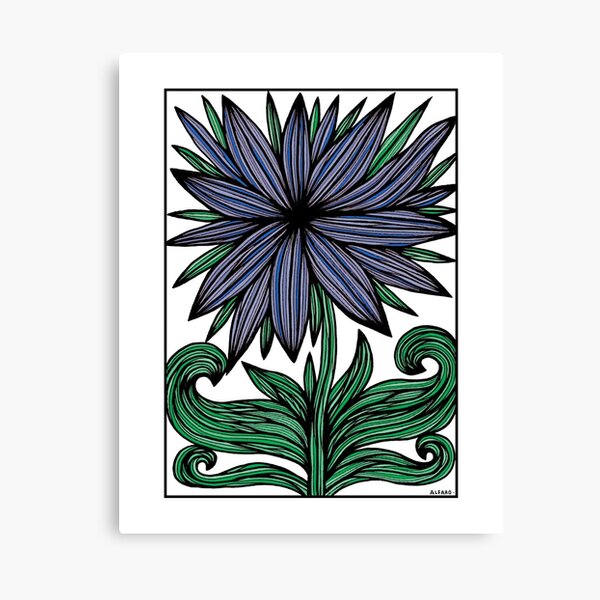 "Blue Velvet Petals" Canvas Print