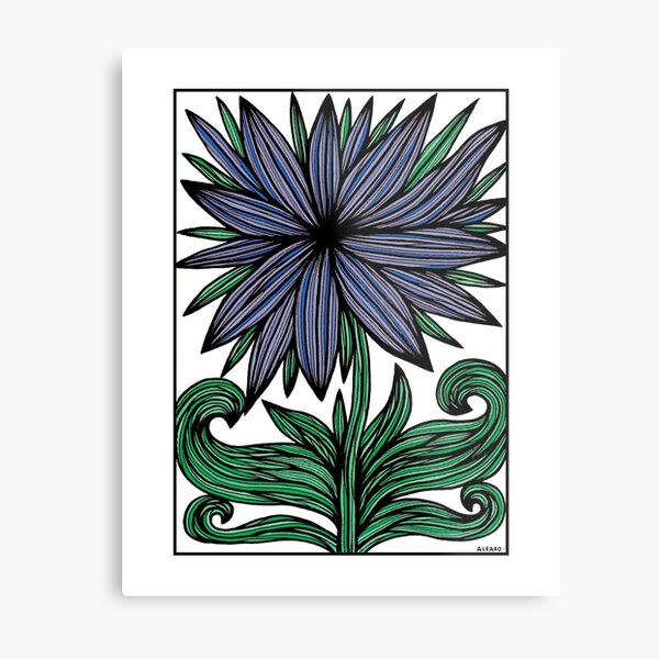 "Blue Velvet Petals" Metal Print