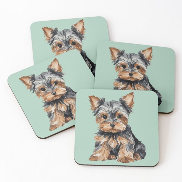 Item preview, Yorkie Puppy Watercolor (mint) designed and sold by Magnolia Valley Art.