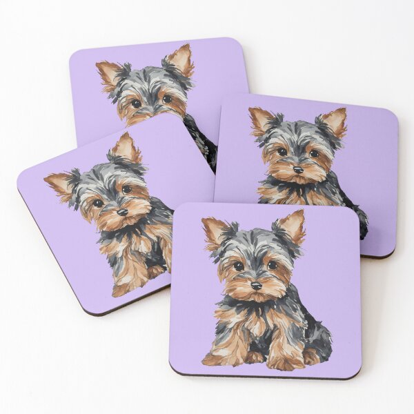Item preview, Yorkie Puppy Watercolor (purple) designed and sold by Magnolia Valley Art.
