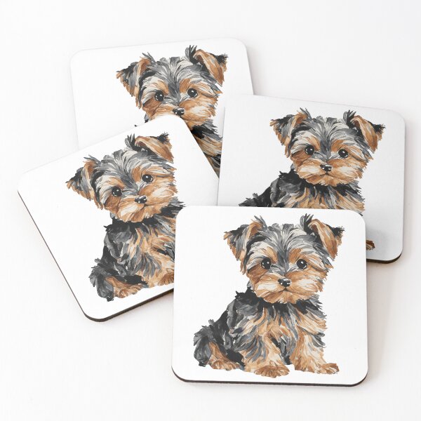 Item preview, Yorkie 2 Puppy Watercolor designed and sold by Magnolia Valley Art.