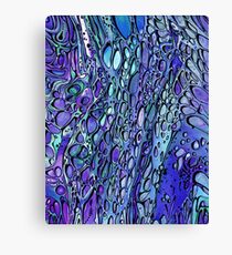 Aqua and Purple - Paint Pour Print with Fineliner Pen Detail Canvas Print