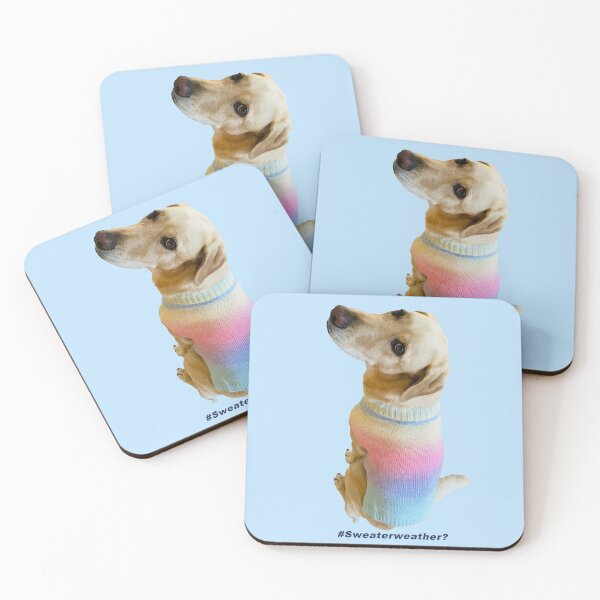 Item preview, Sweaterweather - My cute dog getting cozy by wearing rainbow sweater designed and sold by RPrince1.
