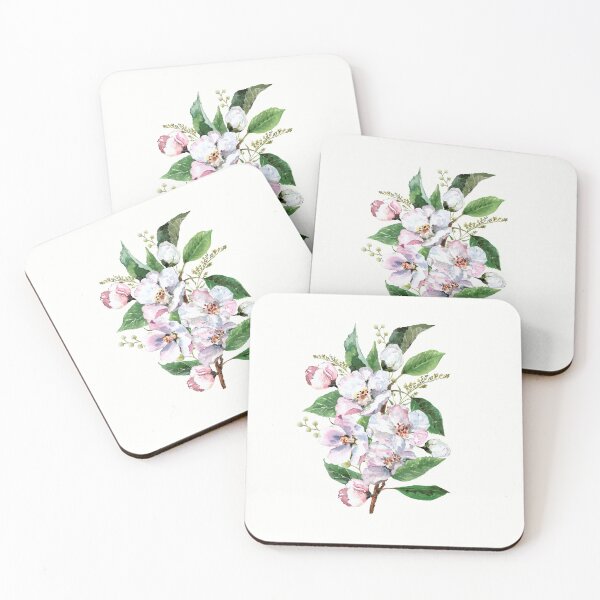 Artikelvorschau, Arkansas State Apfelblüten-Blumen-Aquarell-klassisches T-Shirt Sticker entworfen und verkauft von ThinkNature!.