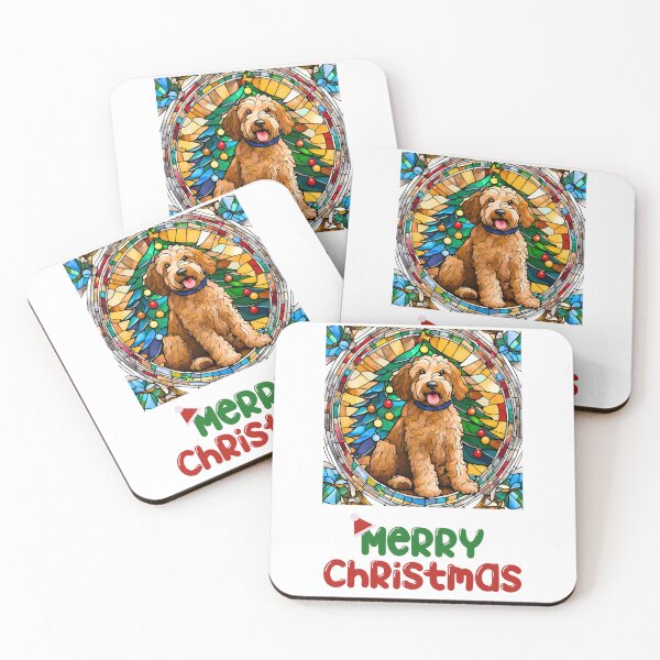 Item preview, Labradoodle Christmas Stained Glass Art – Festive Holiday Design for Dog Lovers designed and sold by Fredster1966.